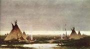 Jules Tavernier Indian camp at dawn oil painting picture wholesale